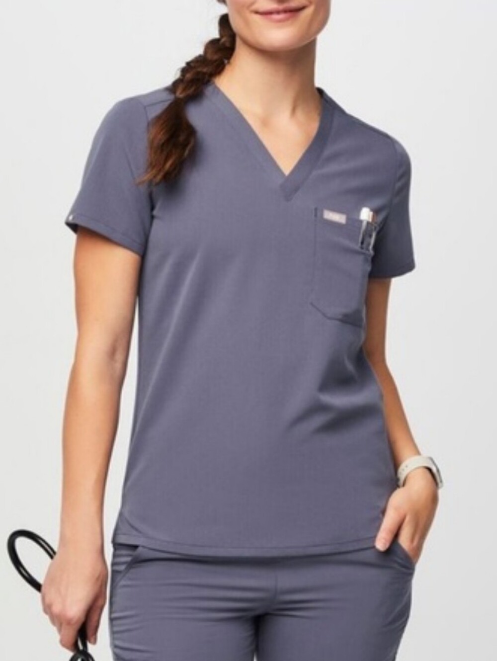 Figs Space Navy Catarina Scrub Top